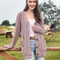 Lässige Damen-Strickjacke für Herbst mit langen Ärmeln, Knopfleiste und offenem Vorderteil