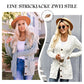 Lässige Damen-Strickjacke für Herbst mit langen Ärmeln, Knopfleiste und offenem Vorderteil