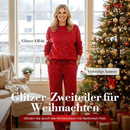 ⌛ Nur noch 3 Tage – 50 % auf alles! ⏰Damen-Glitzer-Zweiteiler: Pullover & Hose