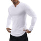 ✨Ripp-Langarmshirt mit V-Ausschnitt: Perfekt für Fitness & Alltag – Bequem & Stylish
