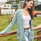 Lässige Damen-Strickjacke für Herbst mit langen Ärmeln, Knopfleiste und offenem Vorderteil