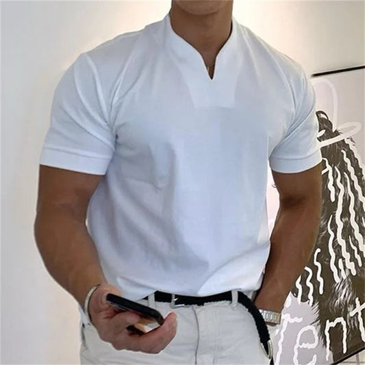 🔥Kurzärmliges Sport-T-Shirt mit V-Ausschnitt