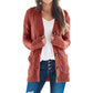 Lässige Damen-Strickjacke für Herbst mit langen Ärmeln, Knopfleiste und offenem Vorderteil