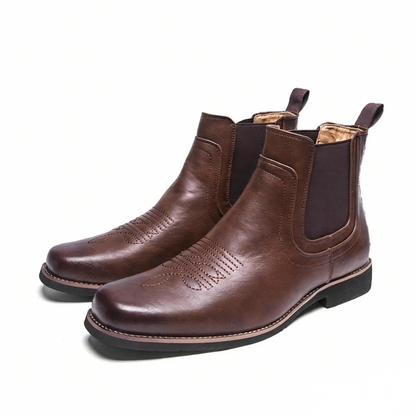 Herren-Jeansstiefel, Chelsea-Stiefel mit quadratischer Spitze