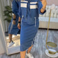💥50% RABATT 💖 Damen-Set aus Stehkragenjacke und Kleid