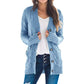 Lässige Damen-Strickjacke für Herbst mit langen Ärmeln, Knopfleiste und offenem Vorderteil