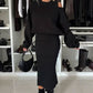 🍂Damen-Set mit Sweatshirt mit schrägen Schultern und ärmellosem Kleid🌸
