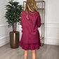 🎅Xmas Sales - 60% OFF🎄Women's Long-Sleeve Round-Neck Dress with Pleated Hem