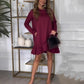 🎅Xmas Sales - 60% OFF🎄Women's Long-Sleeve Round-Neck Dress with Pleated Hem