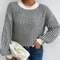 Strickpullover mit Rippenmuster und Rundhalsausschnitt für Damen
