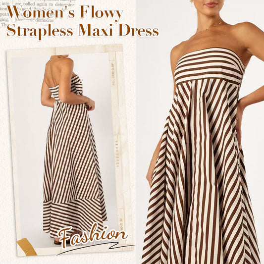 Fließendes trägerloses Maxikleid für Damen