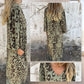 V-Ausschnitt fließendes Kleid mit Print und Taschen
