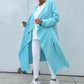 Damen Cardigan mit langen Ärmeln, offenem Vorderteil und asymmetrischem Fall