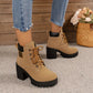 🔥【35-42】 👢✨2025 Neuheit für diesen Herbst: Stiefeletten mit dicken Absätzen und Keilabsätzen – Retro-Modell mit Schnürsenkeln für Damen