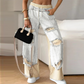 ✨Patchwork-Denim-Elastic-Hose: Weites Bein Design, Perfekt für Alltagsoutfits