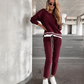 Color-Block Round Neck Sweatshirt & Drawstring Pants Set