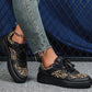 Stilvolle Sneakers mit Leopardenmuster und dicker Sohle