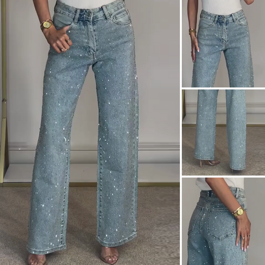 ✨2025 Bestseller - 50% Rabatt✨👗 Gerade Jeans mit Zubehör