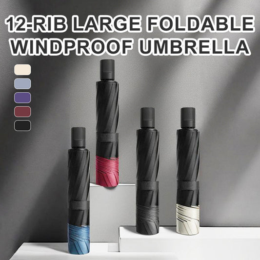 🌂🔥Großer faltbarer Regenschirm mit 12 windfesten Speiche