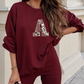 Damen Freizeit-Zweiteiler: Sweatshirt mit Buchstaben-Print & Hose