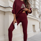 Damen Freizeit-Zweiteiler: Sweatshirt mit Buchstaben-Print & Hose
