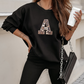Damen Freizeit-Zweiteiler: Sweatshirt mit Buchstaben-Print & Hose