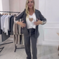 ✨Gestreiftes 2-teiliges Set (Blazer + Hose): Modisch & Praktisch für Freizeit & Beruf