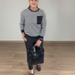 Damen-Zweiteiler: Gestreiftes Sweatshirt & unifarbene Hose