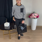 Damen-Zweiteiler: Gestreiftes Sweatshirt & unifarbene Hose