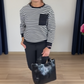 Damen-Zweiteiler: Gestreiftes Sweatshirt & unifarbene Hose