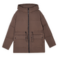 Warme, unifarbene Damen Steppjacke mit Kordelzug