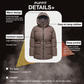 Warme, unifarbene Damen Steppjacke mit Kordelzug