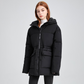 Warme, unifarbene Damen Steppjacke mit Kordelzug