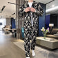 Herren-Set aus Jacke und Hose mit Blumenmuster