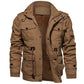 Herren-Winterjacke aus Baumwolle mit Kordelzug im Military-Stil – Komfort und Stil vereint