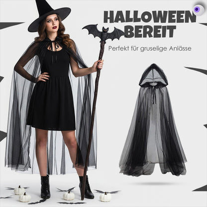 Hexen-Umhang mit Kapuze für Halloween