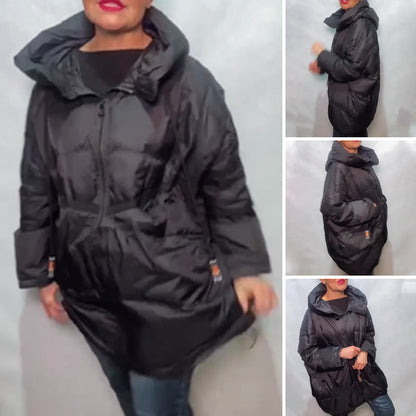 Große Damen Steppjacke mit Kapuze