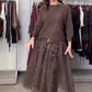 Damenmode Strickoberteil & Mesh-Kleid 2-teiliges Set