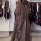 Damenmode Strickoberteil & Mesh-Kleid 2-teiliges Set