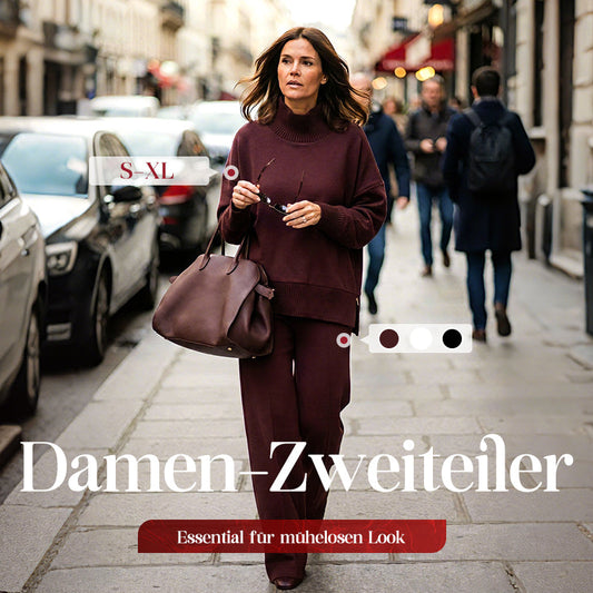 Sweatshirt mit hohem Kragen und seitlichem Reißverschluss & Hose im Set🔥Kauf 2 Artikel versandkostenfrei