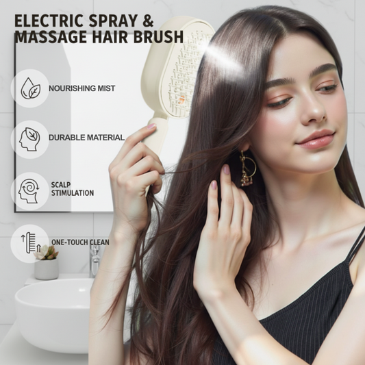 📢📢Begrenzter Sonderpreis!⏰lektrische Sprüh- und Massagehaarbürste, glättet lockiges Haar und macht es geschmeidig, einfache Haarpflege zu Hause. 💆‍♀️🌿