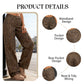 Damen-Jeans mit Leopardenmuster mit hoher Taille und weit been.