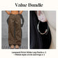 Damen-Jeans mit Leopardenmuster mit hoher Taille und weit been.