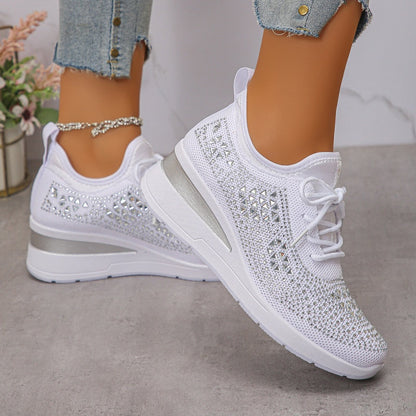 👟 53% RABATT! ✨ Atmungsaktive Sneaker aus Mesh mit Strassverzierung – Funkelndes Design, Leichte Belüftung & Rutschfeste Sohle 💎