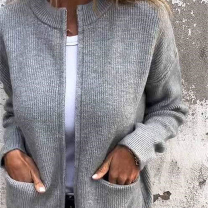 🔥Solange der Vorrat reicht 40 % Rabatt!🎉Gemütliche Strickjacke mit Reißverschluss für Damen