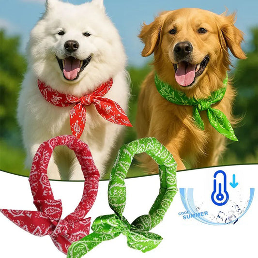 📢📢50 % RABATT!! ⏰❄️ Kühlender Sommer-Schal für Hunde & Katzen – niedliches Cartoo❄️n-Design, als Geburtstags-Accessoire & praktische Kühlhilfe an heißen Tagen 🐾❄️