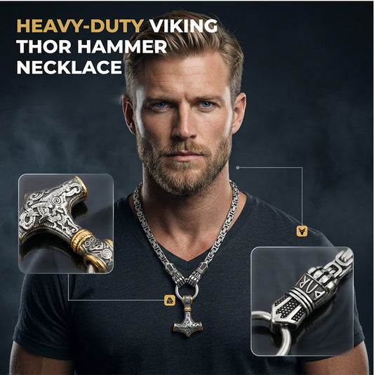 🔨 Nordischer Wikinger-Hammer-Anhänger – kraftvolles Accessoire mit Schutzsymbol, aus hochwertigem Material gefertigt ⚡